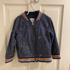 Cat & Jack size 4/5 embroidered rainbow star denim jacket